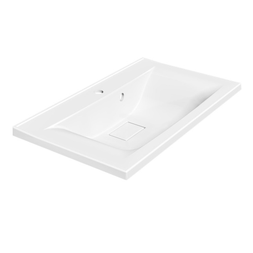 Раковина из искусственного камня Vincea VCB-3M750W 75х45 встраиваемая цвет белый 1 отверстие под смеситель