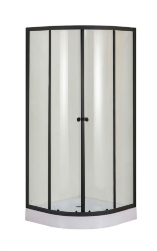 Душевой уголок Orange E01-090TB 88х88 стекло прозрачное профиль черный с поддоном - фото 2