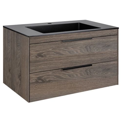 Тумба под раковину Vincea Chiara 2D VMC-2C2800RO 80х50 подвесная цвет коричневый - фото 4