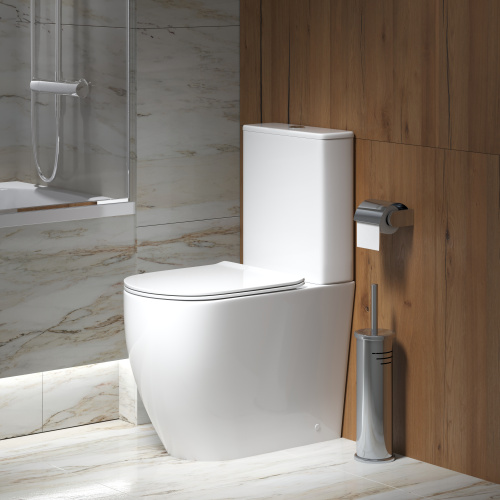 Унитаз напольный с бачком Grossman Style GR-4473S белый глянцевый с сиденьем микролифт безободковый каскадный смыв - фото 5