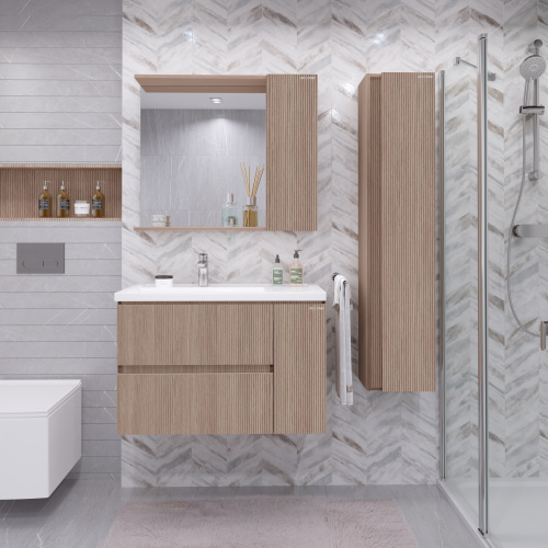 Зеркало-шкаф Grossman Юнит 208011 80х17х70 подвесной цвет кадена вуд - фото 3