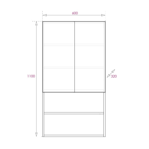 Шкаф Onika Маркус 306703 60х32х110 подвесной - фото 3