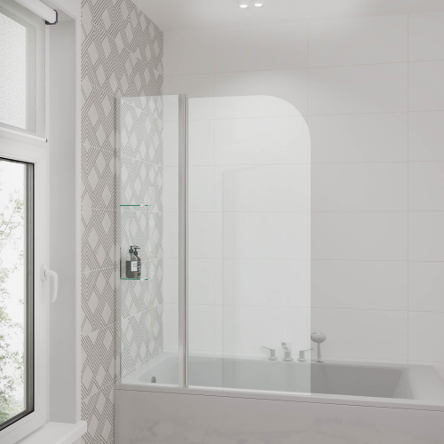 Душевая шторка на ванну Grossman GR-101 100х150 стекло прозрачное профиль хром глянцевый ориентация универсальная - фото 2