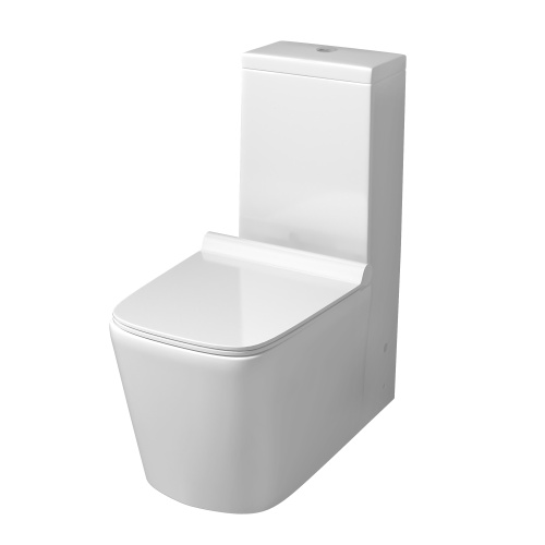 Унитаз напольный с бачком Grossman Falcon GR-4400S белый с сиденьем микролифт безободковый каскадный смыв