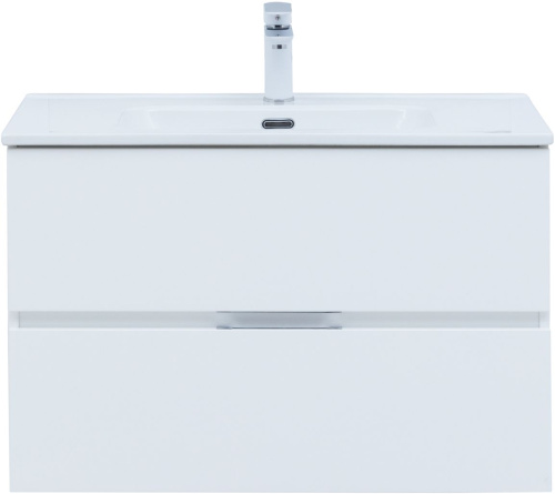 Комплект мебели: тумба с раковиной + зеркало-шкаф Aquanet Алвита New 00274206 81x47x138 подвесной цвет белый - фото 5