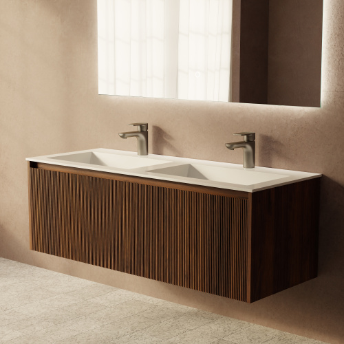 Тумба с раковиной+зеркало Art Decco Camilla (Камилла) ACM12W22D1M0 120x45x40 подвесная цвет черный орех - фото 5