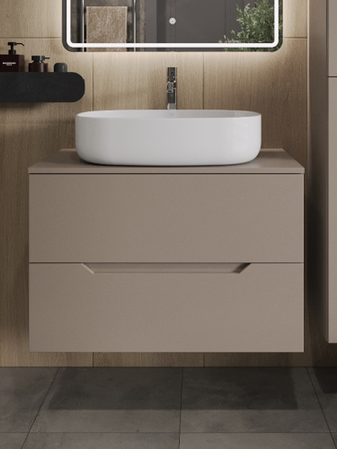 Тумба с раковиной Orange Line Li-80TuLMDF+B08-600W 81х46х69 цвет бежевый - фото 3