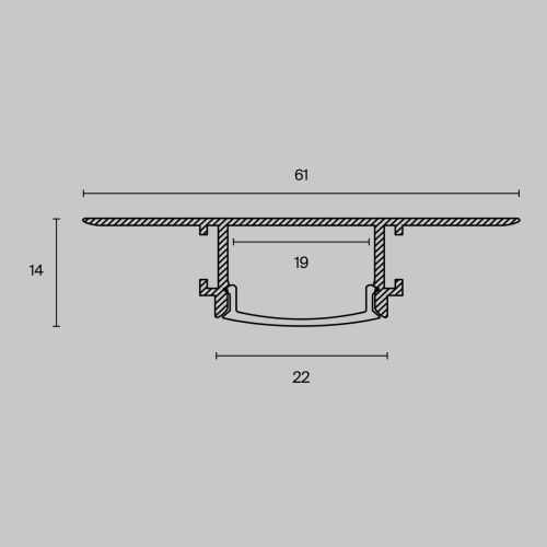 Алюминиевый профиль встраиваемый скрытого монтажа Maytoni Led Strip ALM-6114-S-2M - фото 2