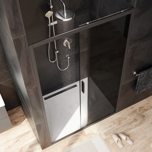 Душевая дверь Am.Pm Gem W90G-120-1-195BG 120х195 стекло прозрачное профиль черный - фото 3