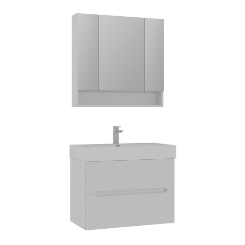 Тумба с раковиной Orka Malta 5001474 80х47х63 цвет серый матовый - фото 2