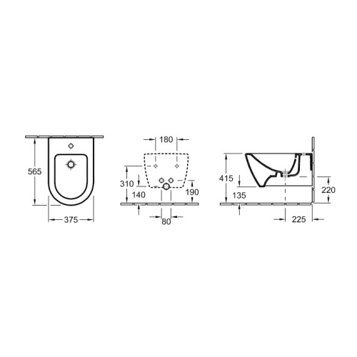 Биде Villeroy Boch Subway 2.0 54000001 подвесное - фото 2