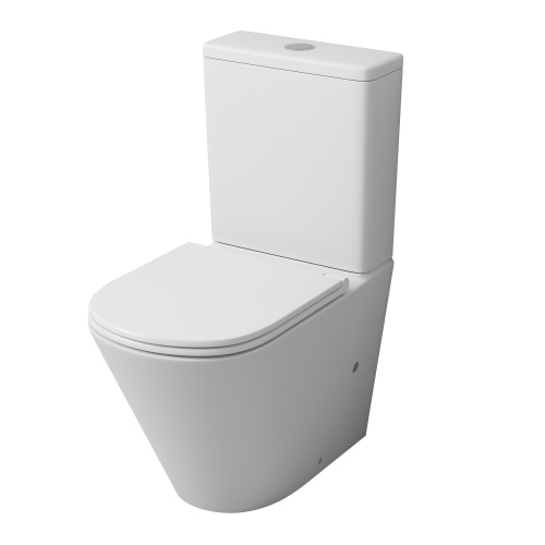 Унитаз напольный с бачком Grossman Санфаянс GR-4450MS белый матовый с сиденьем микролифт безободковый каскадный смыв