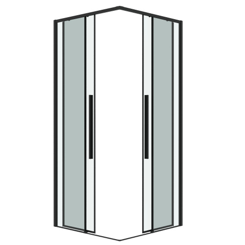 Душевая дверь Grossman Galaxy 1/2.K33.01.11.21.00 110х195 стекло прозрачное профиль черный матовый - фото 2