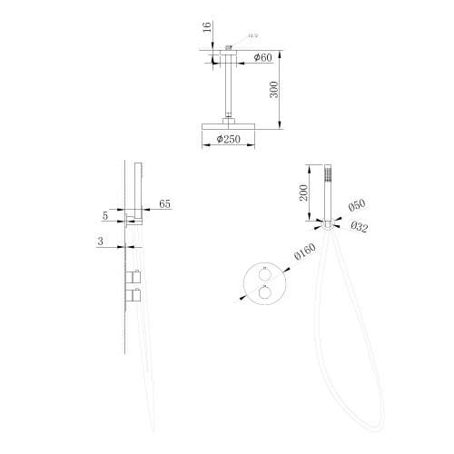 Душевая система ABBER AF8121NG встраиваемая в стену - фото 3