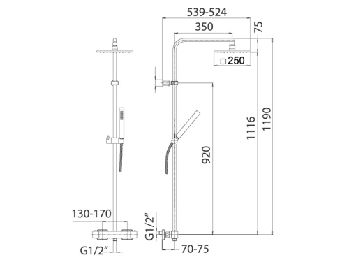 Душевая стойка Mamoli Shower Systems 383708420021 настенная хром - фото 3