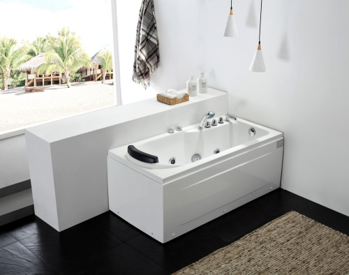 Ванна акриловая гидромассажная Gemy G9006-1.7 B R 172х77 пристенная прямоугольная с каркасом - фото 2