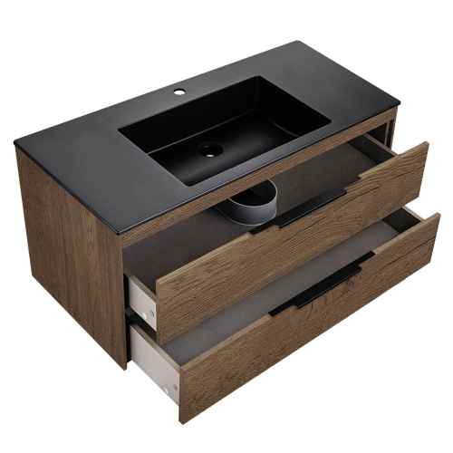 Тумба под раковину Vincea Chiara 2D VMC-2C2100TO 99х48х48 подвесная цвет коричневый - фото 3