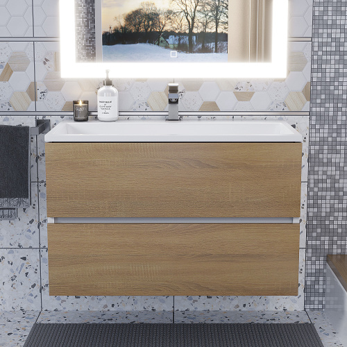 Раковина из литьевого мрамора Uperwood Barsa 293020530 80х45 полувстраиваемая цвет белый - фото 4