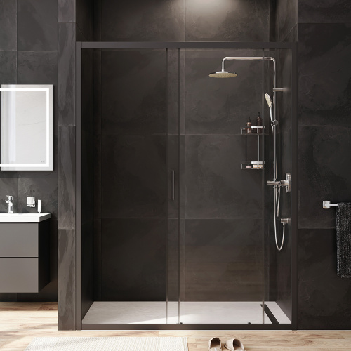 Душевая дверь Am.Pm Gem W90G-150-1-195BT 150х195 стекло прозрачное профиль черный - фото 4