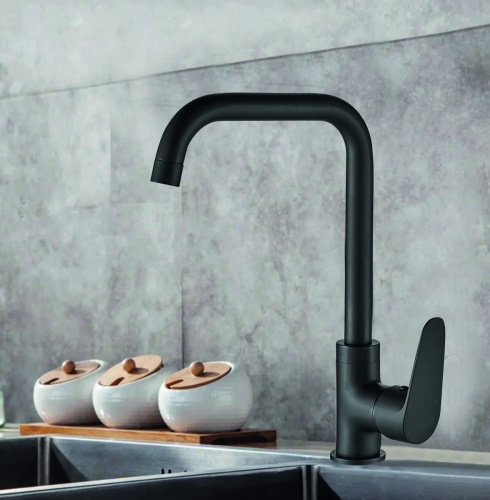 Смеситель для кухни WesnaArt Nova NOV03-150Black на мойку черный - фото 3