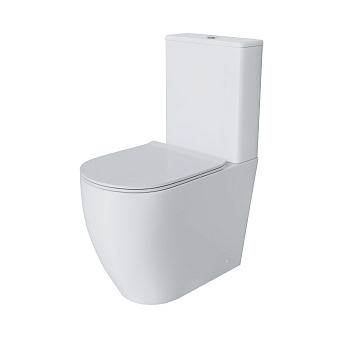 Унитаз напольный с бачком Grossman Style GR-4473S белый глянцевый с сиденьем микролифт безободковый каскадный смыв