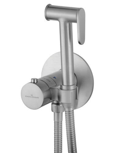 Смеситель для ванны и душа Wonzon & Woghand WW-88829909-BN встраиваемый в стену никель с термостатом - фото 4