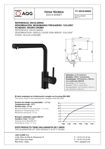 Смеситель для кухни AQG COLORS 05COL500NG на столешницу черный матовый - фото 2