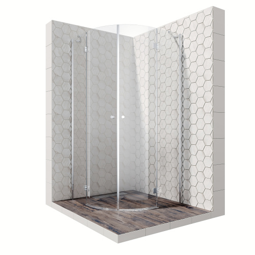 Душевой уголок Ambassador Diamond 12011102 100х100 стекло прозрачное профиль хром глянцевый без поддона - фото 2