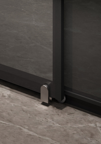 Душевая дверь Timo T03 120х195 стекло графитовое профиль черный - фото 5