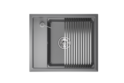 Кухонная мойка Granula Kitchen Space 6004, АЛЮМИНИУМ 60х51 цвет алюминиум поверхность матовая - фото 2