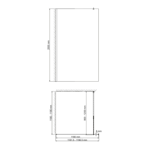 Душевая перегородка WasserKRAFT Rur 30W 30W40BG-FL 120х200 стекло рифленое профиль золото матовое - фото 3
