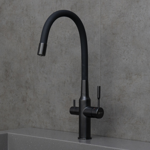 Смеситель для кухни LeMark Expert LM5083BL-Black на мойку черный - фото 3