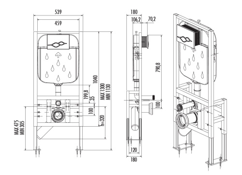 Инсталляция сенсорная для подвесного унитаза Creavit FGR7004.00 - фото 2