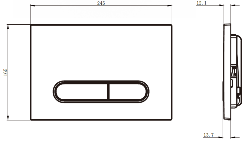 Клавиша смыва механическая CHARUS Magnus FP.340.GRP.01 цвет графит - фото 2
