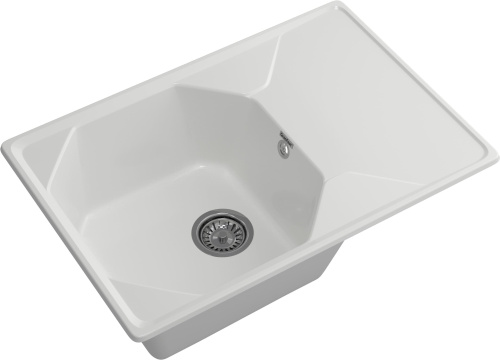 Кухонная мойка Granfest Unique U-740L иней 74х50 цвет белый поверхность матовая - фото 2