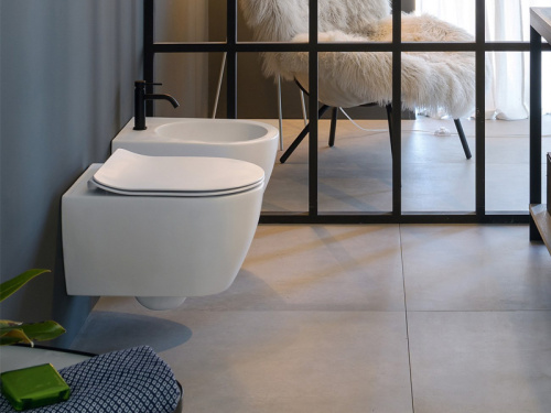 Чаша унитаза подвесная Scarabeo Glam 5201/TW цвет белый глянцевый без сиденья безободковая смыв торнадо - фото 2