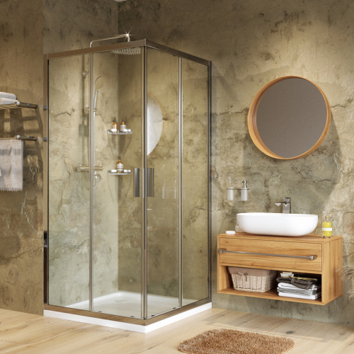 Душевой уголок Wasserkraft Lippe 45S 45S02 80х80 стекло прозрачное профиль хром глянцевый без поддона - фото 2