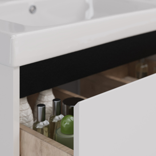 Тумба под раковину LeMark Combi LM03C125T-black 120х45х68 напольная/подвесная цвет белый/черный - фото 4