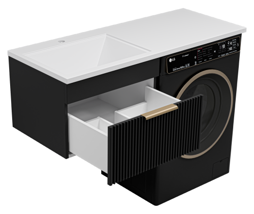 Тумба под раковину Brevita Enfida ENF-09060-021Я 56х47х38 подвесная цвет черный - фото 5