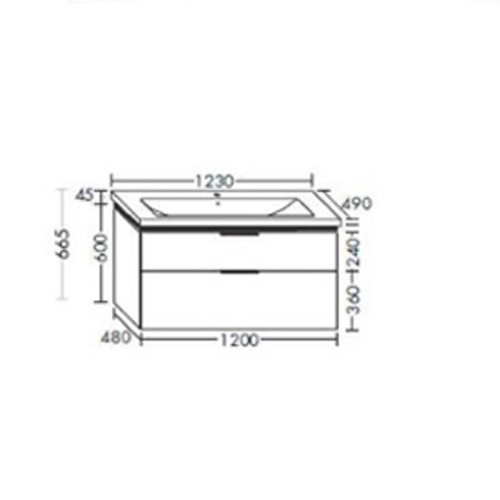 Тумба с раковиной Burgbad Eqio SEZA123F2010C0001*1 123х49х66 подвесная цвет серый глянцевый - фото 2