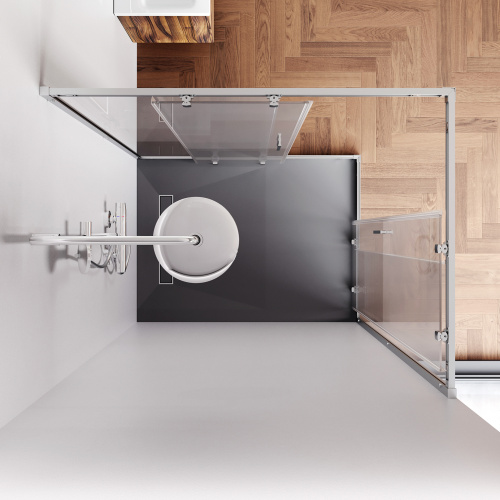Душевой уголок Am.Pm Gem W90G-403-120290-MT 120х90 стекло прозрачное профиль хром матовый без поддона - фото 4