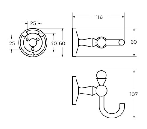 Крючок Art&Max ANTIC CRYSTAL AM-E-2686BSJ-Cr - фото 2