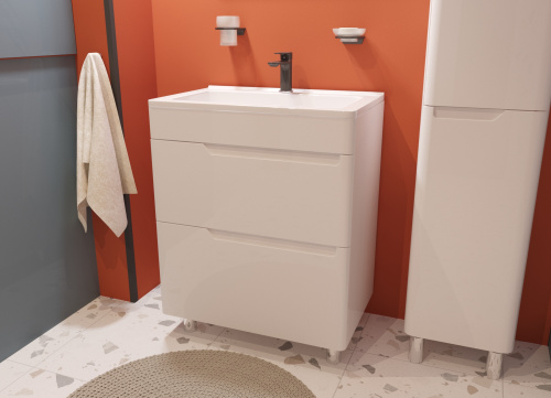 Тумба с раковиной Эстет Kare Luxe ФР-00007071 70х45х86 напольная цвет белый - фото 4