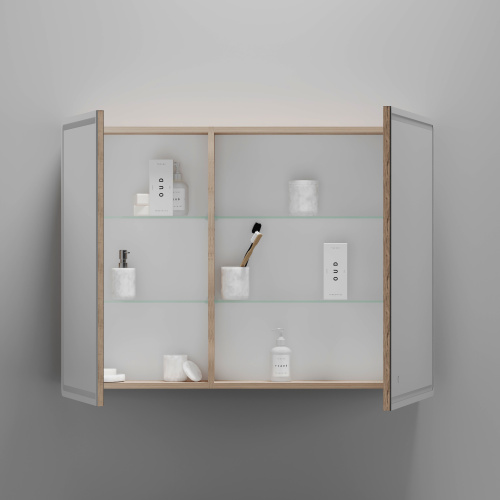 Зеркало-шкаф Sancos Mirror MI100EG 99х15х74 настенный цвет дуб галифакс натуральный - фото 5