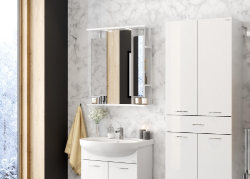 Зеркало-шкаф Onika Валерия 206505 65х21х76 подвесной цвет белый - фото 5