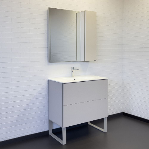 Тумба с раковиной Comforty Бильбао 00-00017176CF 81х47х85 напольная цвет серый шелк - фото 4