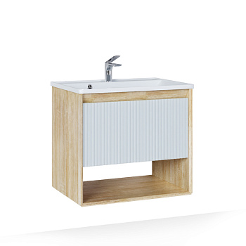 Тумба под раковину Jorno TOSSONY Toss.01.70/P/SS-W/JR 69х44х60 подвесная цвет белый