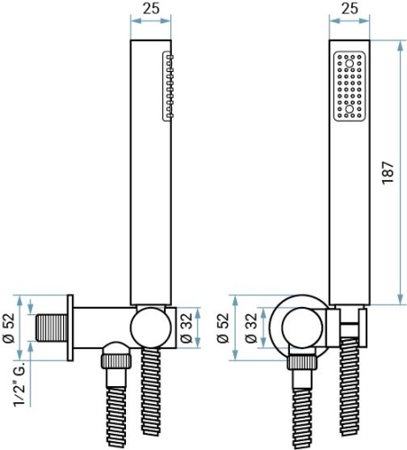 Душевой гарнитур Emmevi 154OT/NS цвет никель - фото 2