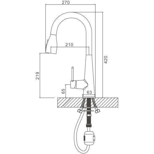 Смеситель для кухни BELZ B74816-6 на столешницу никель - фото 2