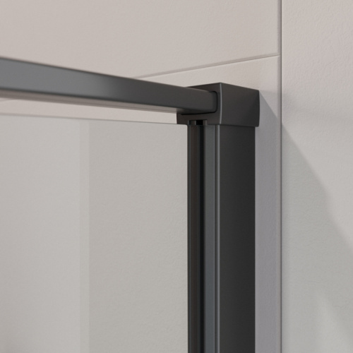 Душевой уголок Cezares LINER LINER-A-2-90-C-NERO 90х90 стекло прозрачное профиль черный без поддона - фото 5